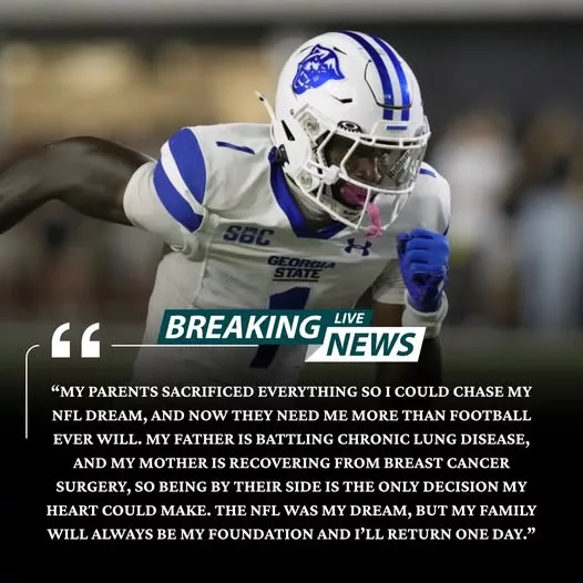 Cover Image for 💔 HEARTBREAKING NEWS 💔 A highly anticipated rookie from the Philadelphia Eagles has made a stunning and emotional decision—stepping away from football to return home and care for his seriously ill parents. 😢 After chasing the NFL dream his entire life, this moment wasn’t about the game—it was about family, love, and doing what truly matters. His announcement has left teammates and fans deeply moved, reminding everyone that some decisions go far beyond football. 👉 What he said in his farewell message is absolutely heartbreaking… read more below.
