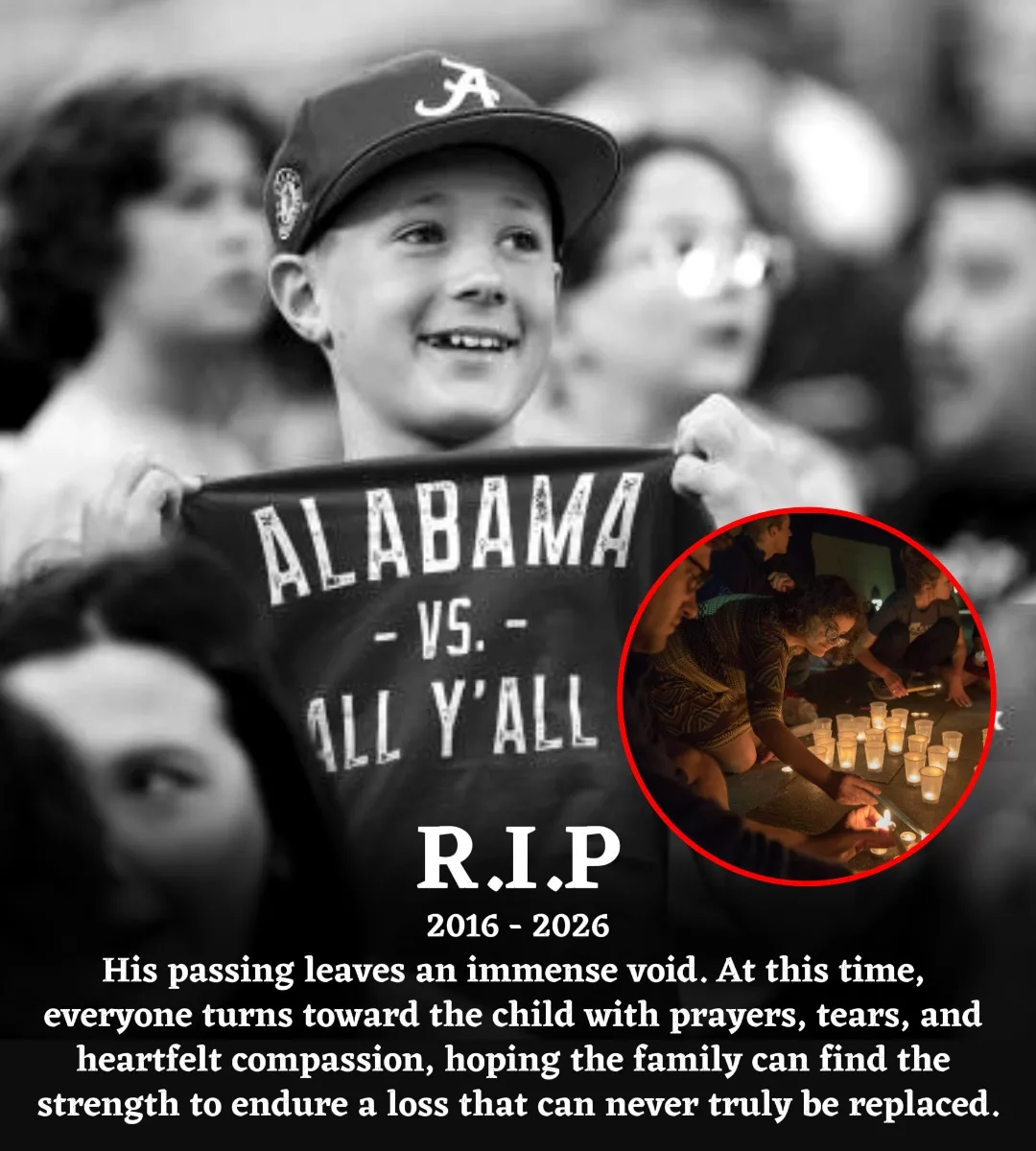 Cover Image for 💔 Tragedy Strikes the Alabama Crimson Tide football Family — Community Mourns the Loss of a 9-Year-Old Fan