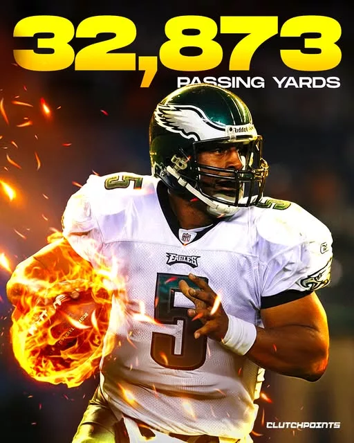 Cover Image for Don’t just remember the stats—remember the impact. Donovan McNabb wasn’t just piling up yards; he was redefining what it meant to lead the Philadelphia Eagles in one of the toughest sports cities in America. With 32,873 passing yards, explosive plays, and clutch moments, he carried Philly through an unforgettable era filled with deep playoff runs and Super Bowl dreams. But behind those numbers lies a story of resilience, pressure, and greatness that shaped today’s quarterback standard in Philly. Want to know how his legacy still influences the team today and why fans still debate his place in history? 👇