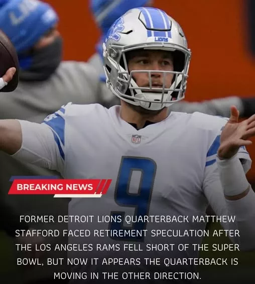 Cover Image for Retirement rumors may have just cooled off, but Matthew Stafford is already turning heads again with a bold new chapter in his career. Once the face of the Detroit Lions and now leading the Los Angeles Rams, Stafford isn’t ready to settle for what he’s already accomplished on the field. This next move could completely reshape how fans view him—not just as a talented quarterback, but as an influential figure beyond the game. So what’s really happening behind the scenes?