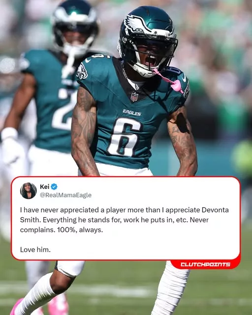Cover Image for 🦅 HEART OF PHILLY: DeVonta Smith isn’t just one of the most polished receivers for the Philadelphia Eagles — he’s become one of the most respected and beloved figures in the locker room.  With relentless work ethic, elite route-running, and a true team-first mentality, Smith does all the little things that don’t always show up on the stat sheet but win games. Quietly dominant, consistently reliable, and always putting the team first.  👉 But what really makes him so special in Philly… and why do teammates trust him so much? There’s more behind the story than you think.
