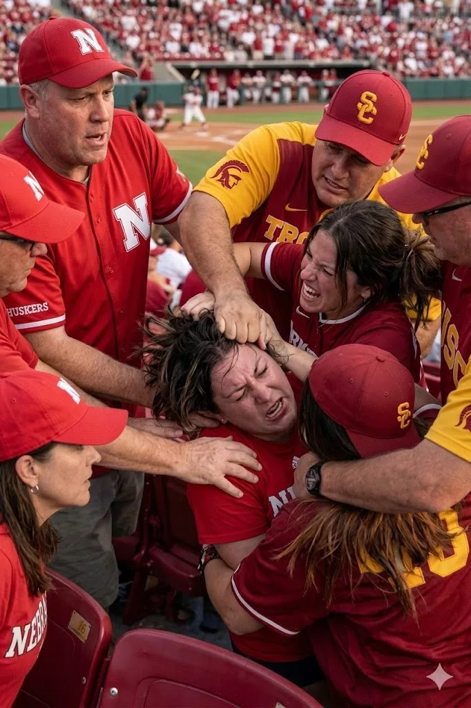 Cover Image for 🚨 CHAOS AFTER THE FINAL OUT: Nebraska Cornhuskers baseball vs USC Trojans baseball Fans Clash in Wild Postgame Altercation