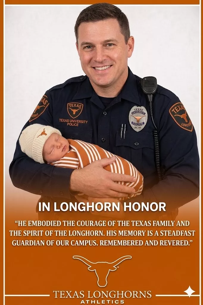 Cover Image for R.E.S.T IN P.E.A.C.E: Texas Longhorns police officer David Rodriguez, a familiar face at Moody Center for many years, has tragically passed away after a devastating crash.
