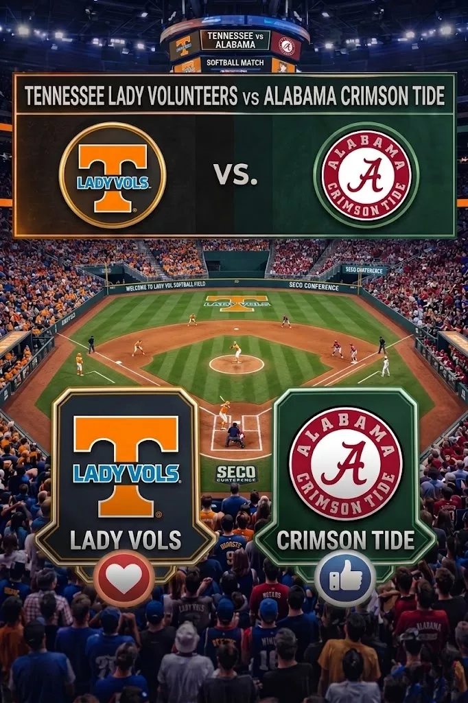 Cover Image for 🚨 GAME TIME MOVED: Tennessee vs Alabama Softball Clash Shifted to Prime Spotlight
