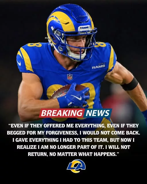 Cover Image for 💔 JUST HOURS AFTER THE PICK: Just 3 hours after the Los Angeles Rams selected CJ Daniels in the second round, a former two-time Super Bowl–winning wide receiver shocked everyone with an emotional statement. He expressed deep disappointment, declaring he would never return—no matter how much money was offered. A definitive farewell… yet one filled with unresolved emotion. Surprisingly, the Los Angeles community responded with forgiveness, adding another layer to an already intense situation. What really happened behind the scenes—and why did things escalate so quickly? 👀