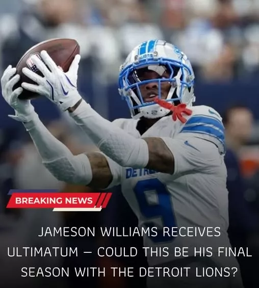 Cover Image for 🚨SHOCKING: Jameson Williams has reportedly received an ultimatum from the Detroit Lions, and his future with the team is now more uncertain than ever. After flashes of potential but a lack of consistent breakout performances, the message from the organization is clear: it’s time to prove his value—or risk being shown the door. Pressure is mounting as the upcoming season could be his final chance to secure his place in Detroit. Will he rise to the moment… or is this the beginning of the end? 👀