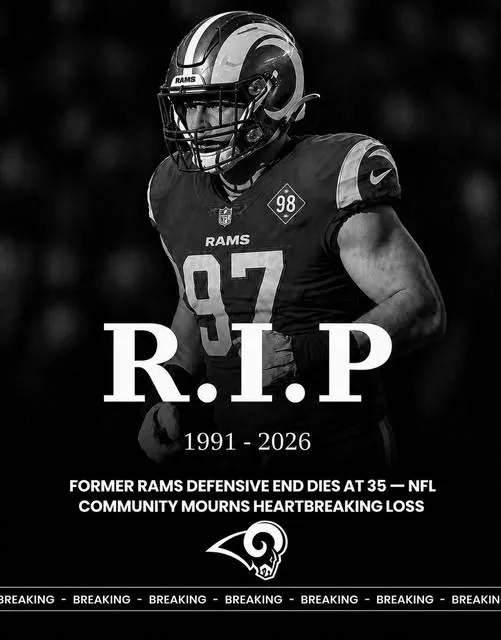 Cover Image for 😢🕊️SAD NEWS: A former Los Angeles Rams star has passed away at the age of 35 after battling a rare illness, his family confirmed. Once ranked as the No. 31 defensive end prospect in the nation, he went undrafted—but refused to give up, eventually proving his character and becoming a key piece of the Rams’ defense. His journey was one of resilience and determination, rising from overlooked to unforgettable. But after everything he overcame, he could not defeat the illness that ultimately took him away. His story leaves fans heartbroken—and inspired by the legacy he leaves behind. 🕊️