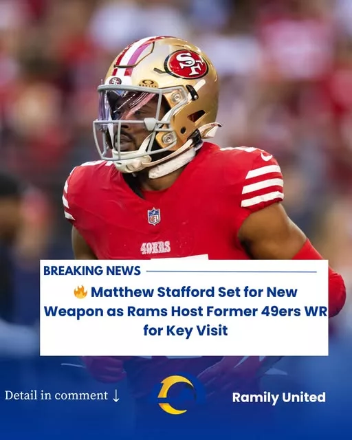 Cover Image for 🔥BREAKING: Matthew Stafford could be getting a new weapon as the Los Angeles Rams host a former San Francisco 49ers wide receiver for a key visit 👀 The move signals that the Rams are serious about upgrading their offense and giving Stafford more options heading into the new season. But is this the perfect fit—or just a short-term experiment? The decision ahead could have a major impact on the team’s offensive firepower. Fans are watching closely to see how this situation unfolds! 🔥