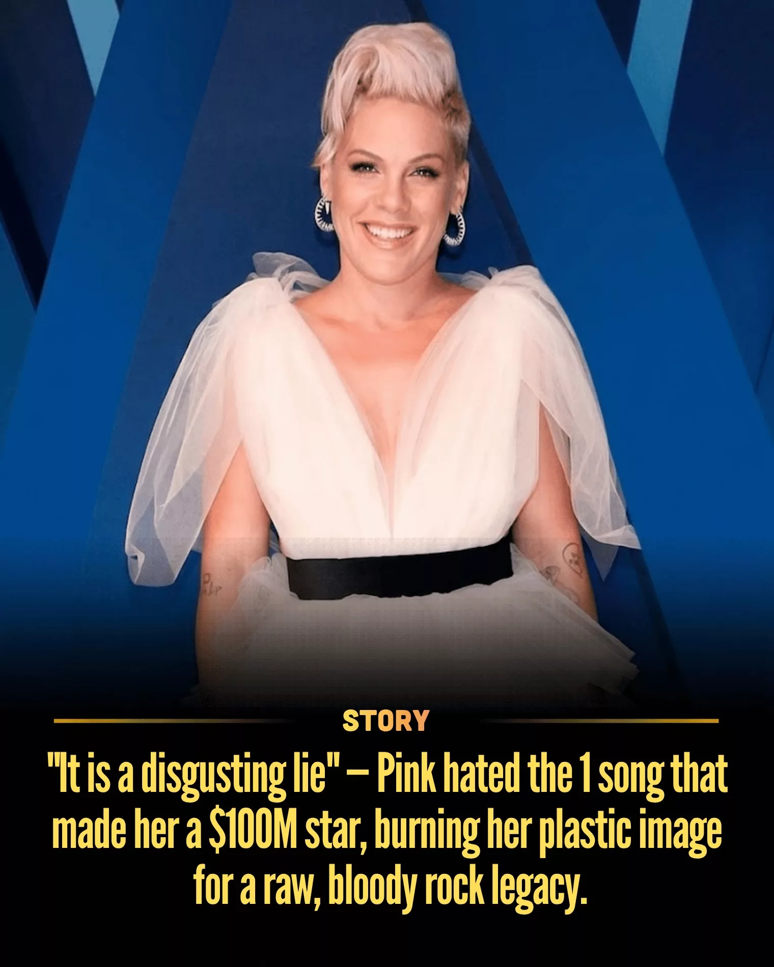 Cover Image for “It is a disgusting lie” — Pink hated the 1 song that made her a $100M star, burning her plastic image for a raw, bloody rock legacy