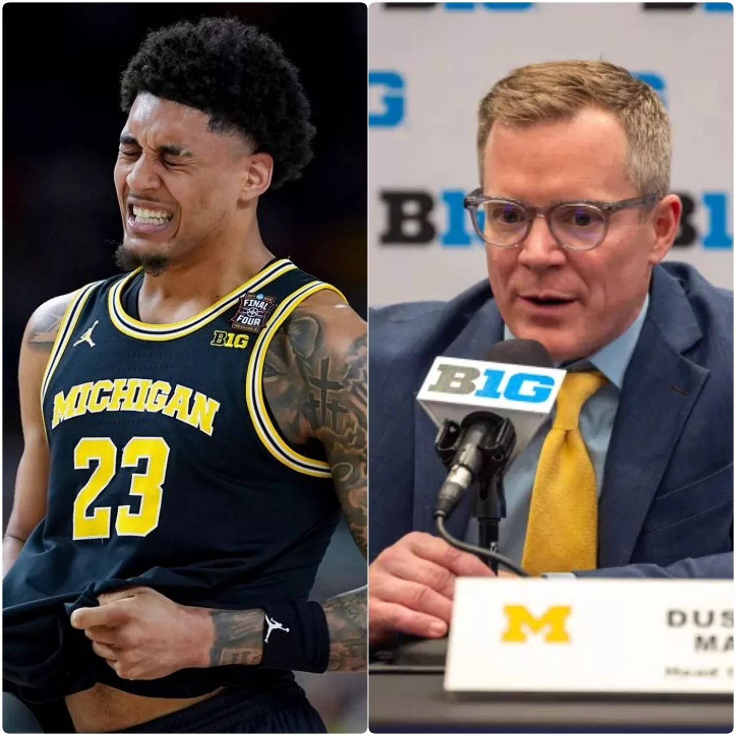 Cover Image for ABSOLUTELY HEART-STOPPING: Coach Dusty May & Yaxel Lendeborg Drop Bombshell Announcement — Wolverines Nation Left in Total Disbelief