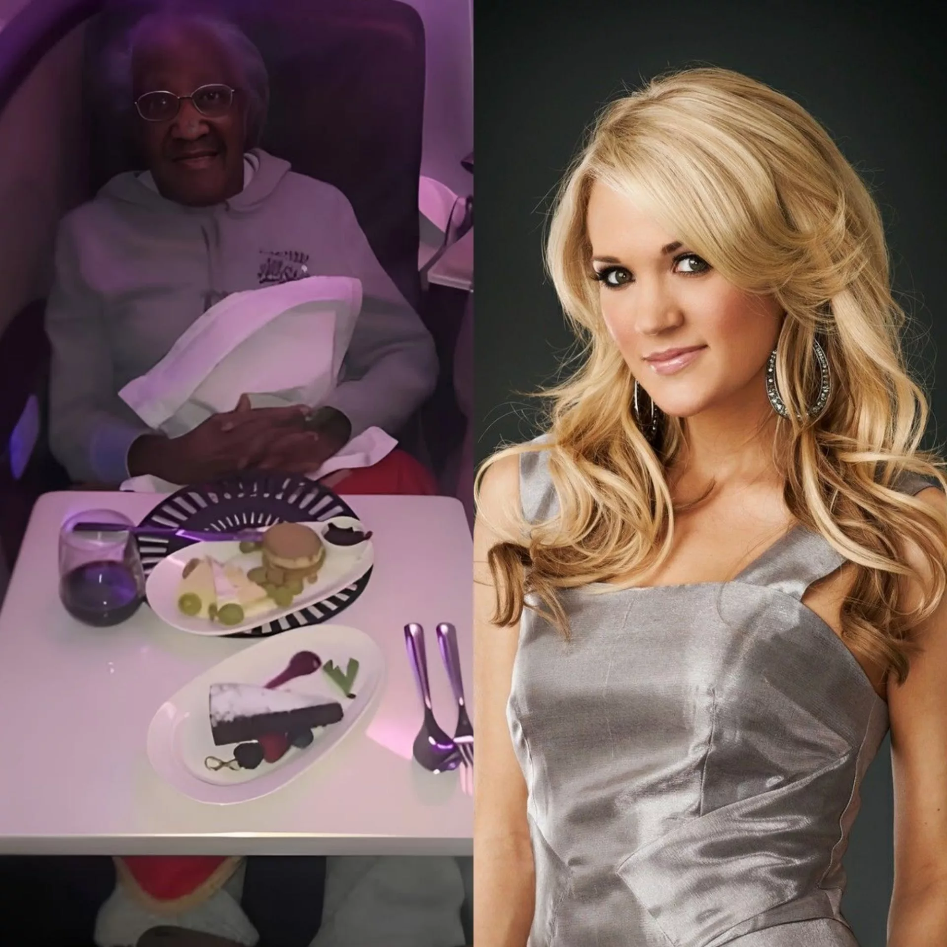 Cover Image for Carrie Underwood Gives Up First Class Seat for Elderly Woman, Then the Unbelievable Happens! In a world where kindness often goes unnoticed