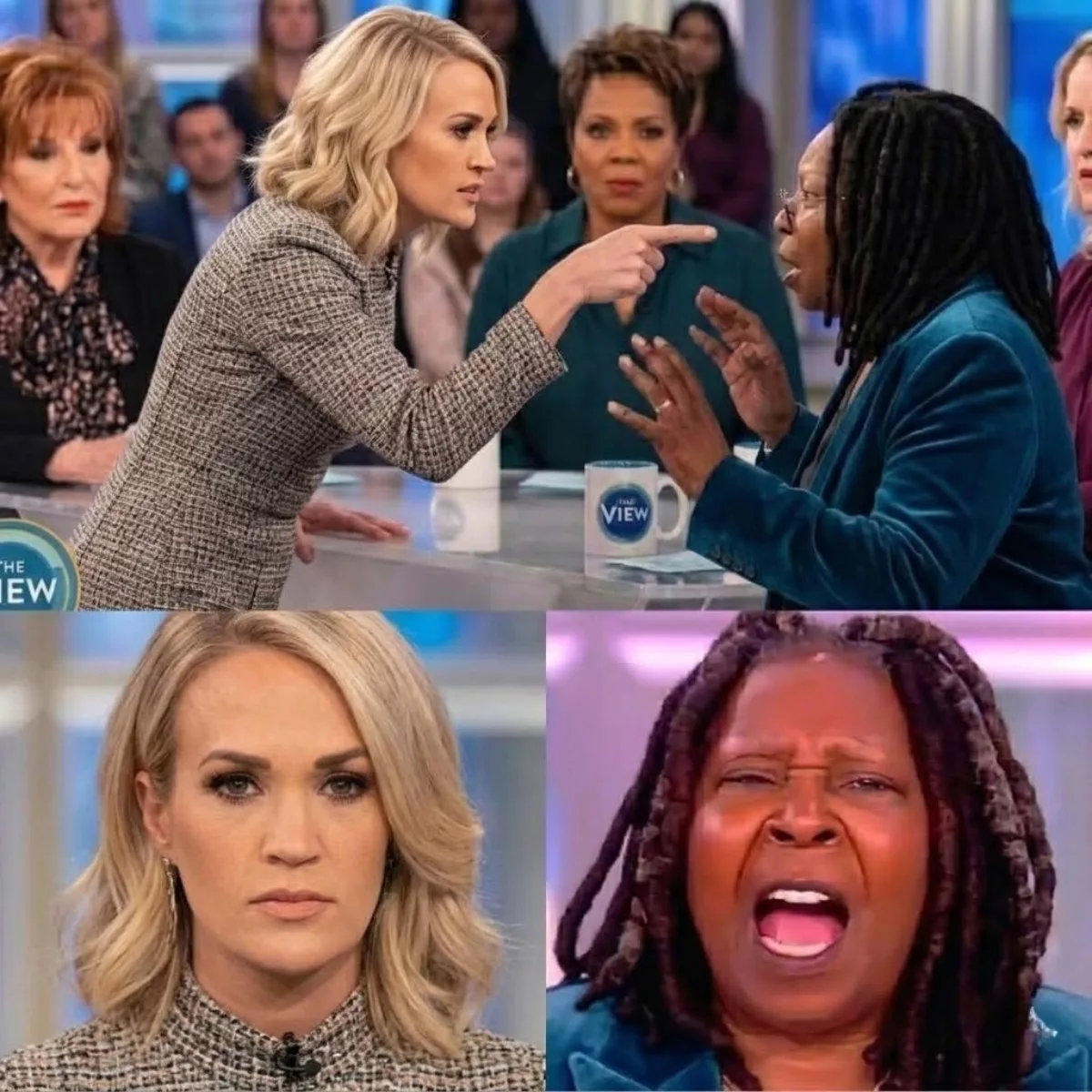 Cover Image for “Carrie Underwood walked straight into a moment no television control room could salvage. The instant Whoopi Goldberg snapped, “SOMEBODY CUT HER MIC!”
