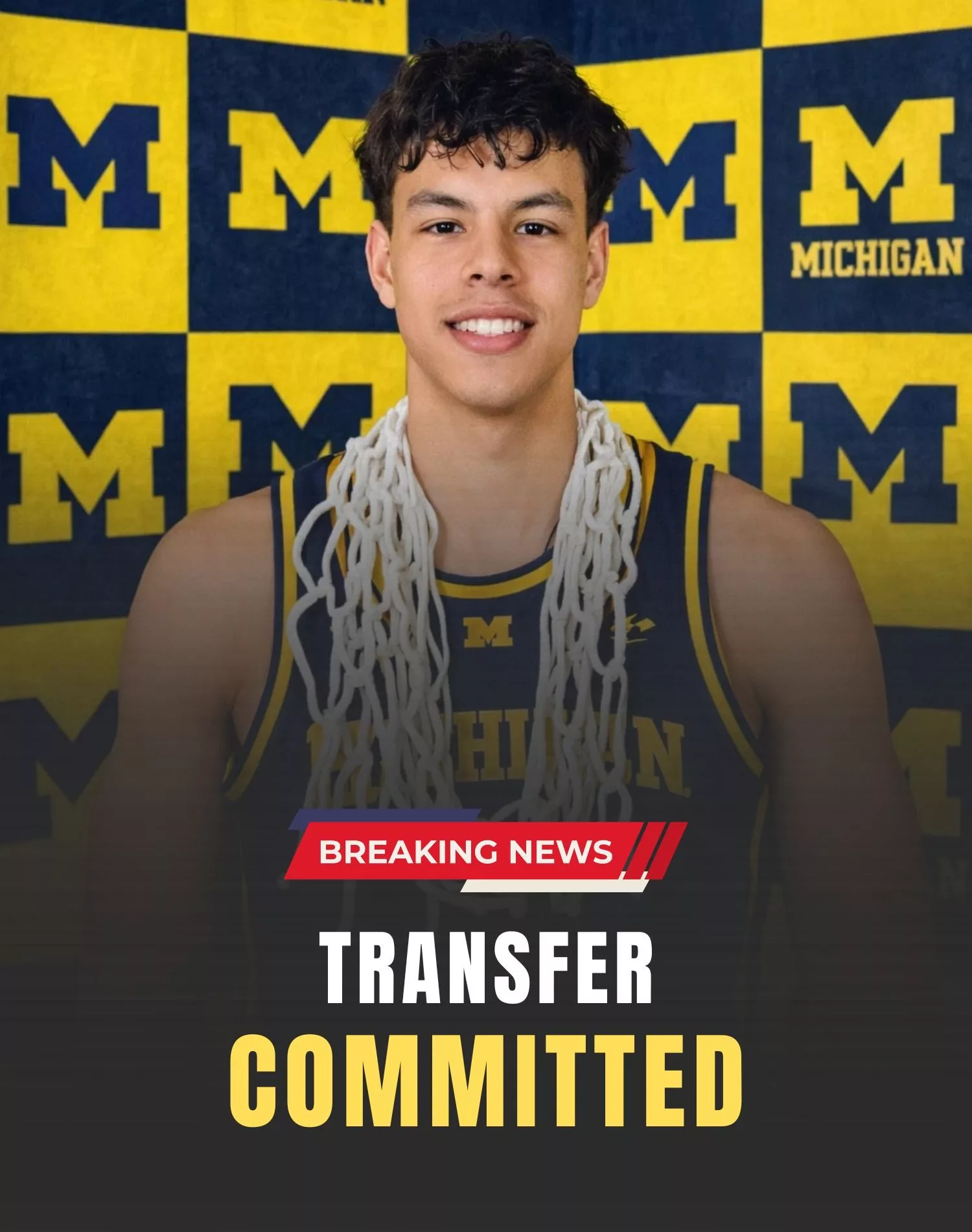 Cover Image for 🚨 BREAKING NEWS: A 4-star small forward (SF) has shocked the college basketball world by officially committing to join the Michigan Wolverines Basketball under head coach Dusty May