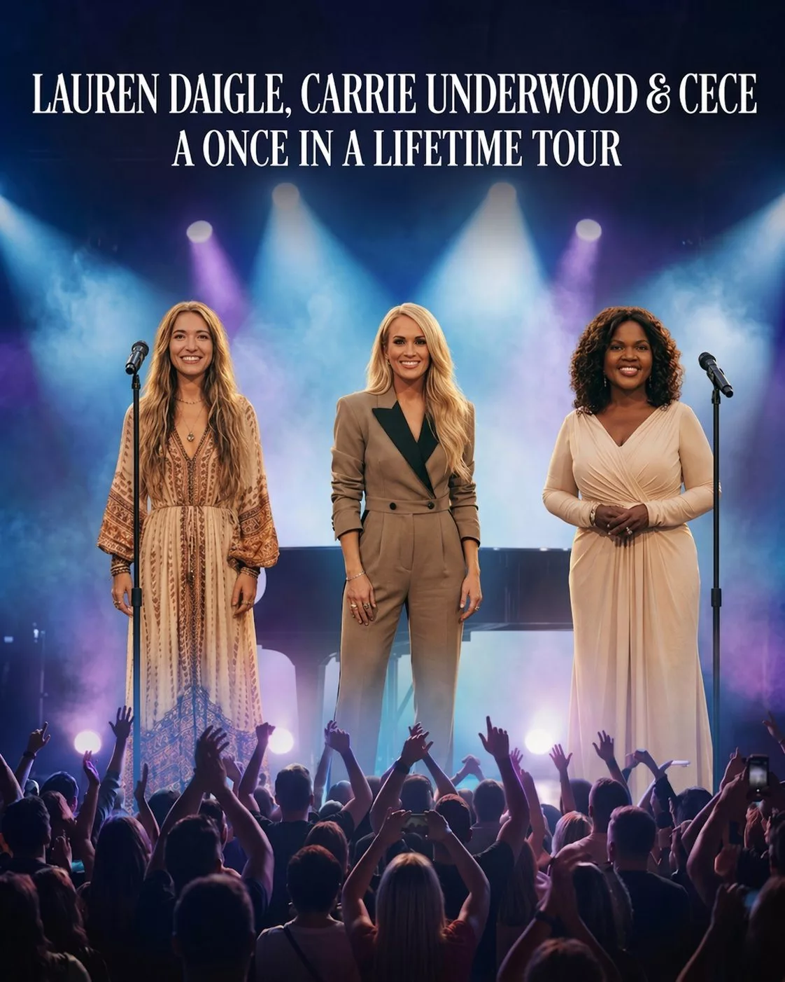Cover Image for GOOD NEWS: “ONE LAST RIDE” World Tour Officially Announced — Lauren Daigle, Carrie Underwood, and CeCe Winans Unite in a Once-in-a-Lifetime Music Event