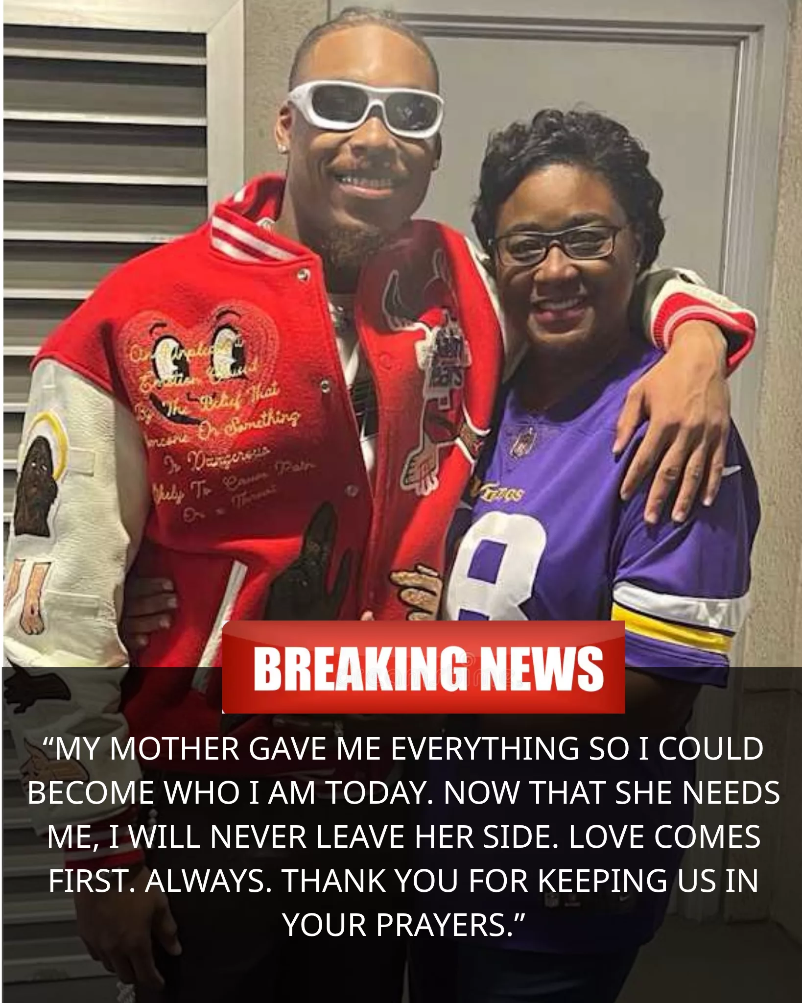 Cover Image for š A Quiet Moment That Spoke Volumes: Justin Jeffersonās Emotional Tribute to His Mother