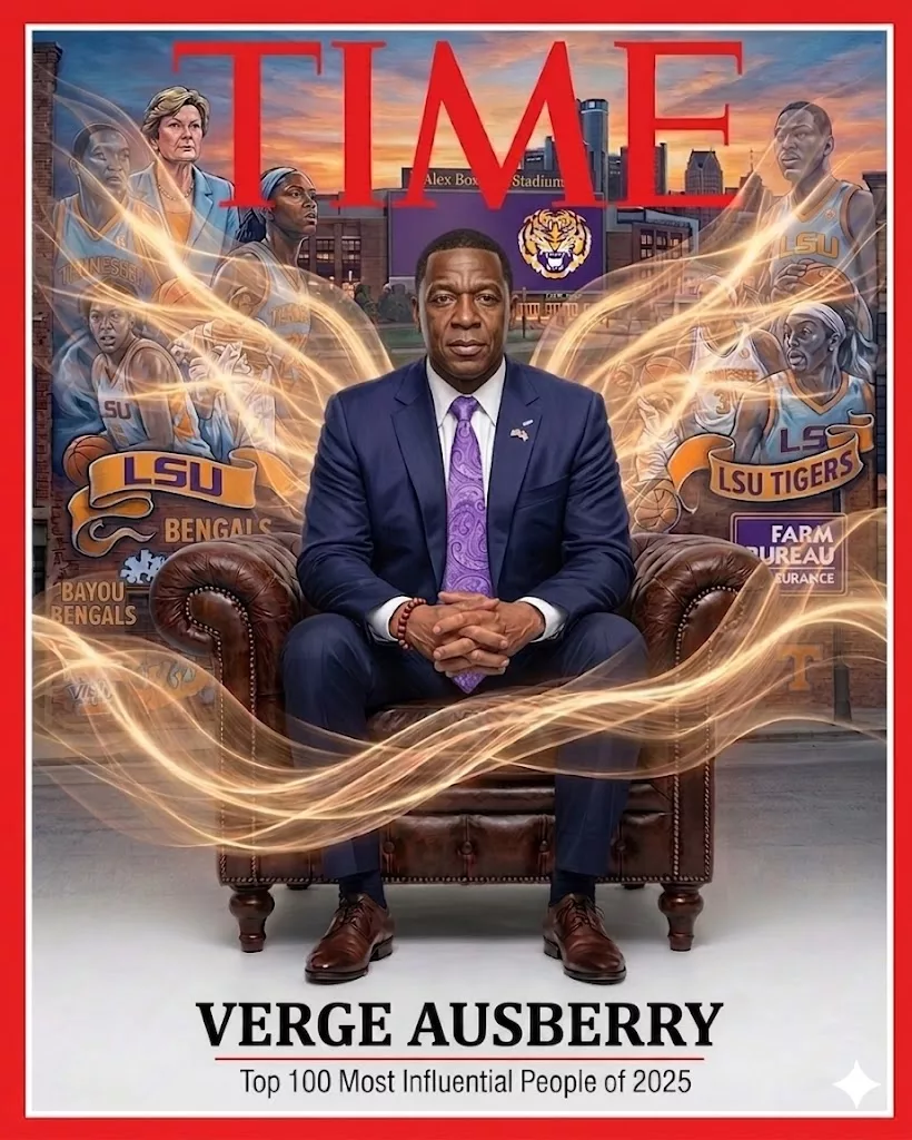 Cover Image for 🚨 BREAKING: Verge Ausberry NAMED TO TIME 100 — A QUIET MOMENT THAT REDEFINED LEADERSHIP AT LSU