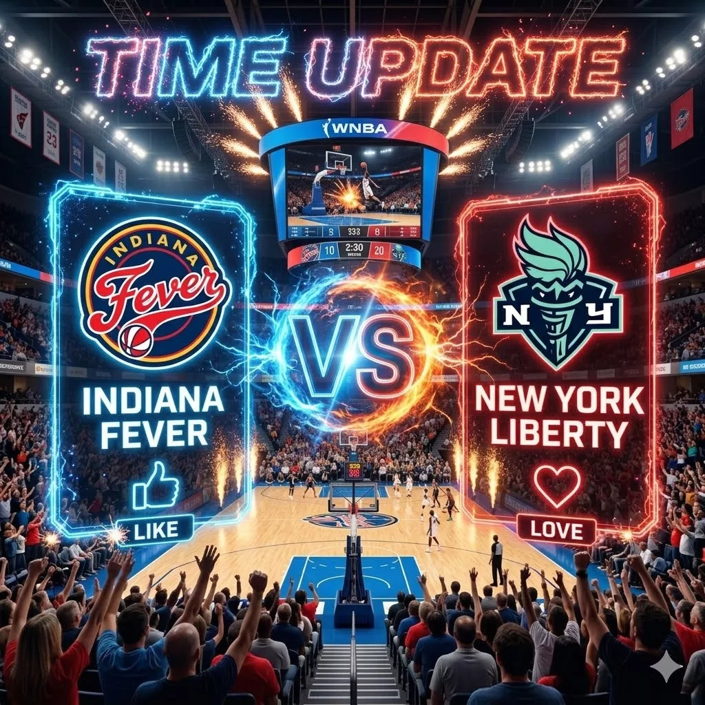 Cover Image for TIME CHANGE ANNOUNCEMENT: INDIANA FEVER VS NEW YORK LIBERTY — FANS RUSH TO ADJUST
