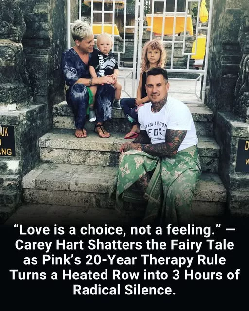 Cover Image for “Love is a choice, not a feeling.” — Carey Hart Shatters the Fairy Tale as Pink’s 20-Year Therapy Rule Turns a Heated Row into 3 Hours of Radical Silence.