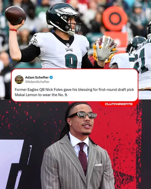 Cover Image for 🦅 From one Philly legend to the next chapter! Nick Foles has officially passed the torch — and the iconic #9 — to rookie WR Makai Lemon with the Philadelphia Eagles 👀 This symbolic moment isn’t just about a jersey change — it represents a new era filled with expectation and opportunity. Lemon now carries a number tied to Super Bowl glory… but can he live up to the legacy? Pressure, promise, and a fresh journey begin here. 👉 Don’t miss the full story behind this emotional passing of the torch!