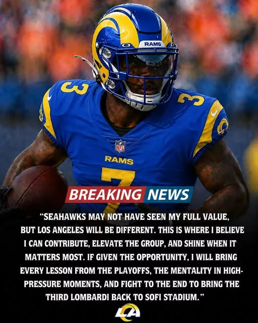 Cover Image for 🚨 Just 12 hours after being released by the Seattle Seahawks, a two-time Super Bowl-winning RB is already eyeing a new chapter with the Los Angeles Rams 👀 Coming off an 800-yard season, he’s not slowing down — instead, he’s bringing veteran leadership and playoff experience to a team hungry for another Lombardi. Is this the perfect late addition to boost the Rams’ title hopes… or just the beginning of a bigger move in L.A.? 👉 The full story behind this sudden shift is heating up fast — don’t miss it!