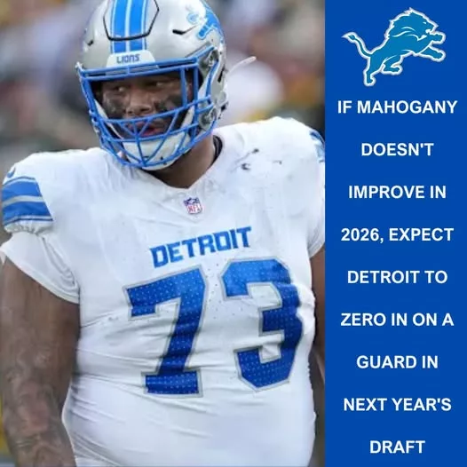 Cover Image for 🦁 Thinking about the future already? The Detroit Lions are being projected to find a replacement for Christian Mahogany in an early 2027 mock draft 👀 It may seem premature, but it signals a long-term vision for maintaining strength in the offensive line — a key foundation of the team’s success. Is this just speculation… or a hint at a bigger plan quietly taking shape? 👉 The story behind this projection might reveal more than you think — don’t miss it!