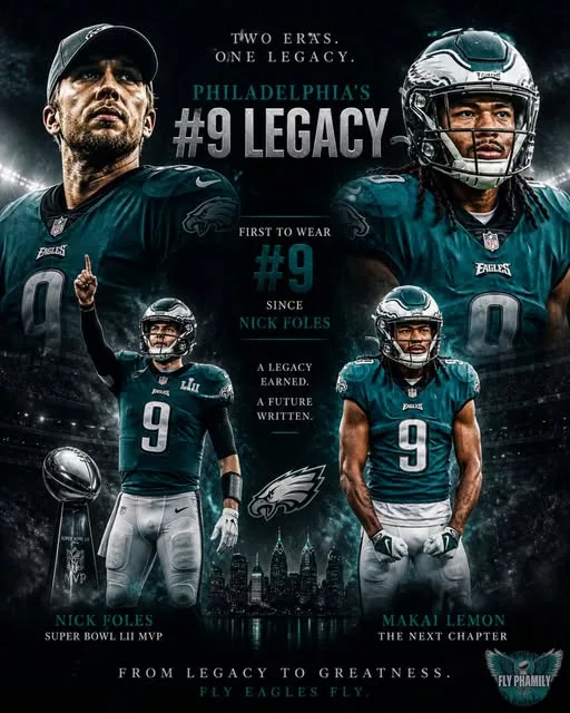 Cover Image for 🦅 A new chapter begins for the Philadelphia Eagles… and it comes with a number that carries serious history 👀 Rookie WR Makai Lemon will be the first to wear #9 since Nick Foles — the Super Bowl MVP who delivered one of the most iconic moments in franchise history. That’s not just a jersey… that’s a legacy. Pressure? Maybe. Opportunity? Definitely. 👉 Can Lemon live up to the weight of #9, or will he create a whole new story of his own? Eagles fans, this one’s going to be fun to watch.