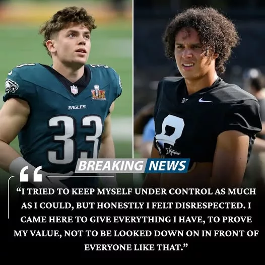 Cover Image for 🚨 TENSION BOILING OVER IN PHILLY 🚨  “I tried to keep myself under control…” — but rookie Eli Stowers admitted he completely lost his composure after hearing a shocking 7-word message from Cooper DeJean during practice. 😳  What happened next reportedly stunned everyone watching, forcing Nick Sirianni to temporarily suspend BOTH players as emotions exploded inside the facility.  Sources say the exchange became so intense that teammates had to step in before things escalated further. 👀  Now fans are desperate to know: what exactly did DeJean say that pushed the rookie over the edge?  👉 The full story behind the heated confrontation is wilder than anyone expected…