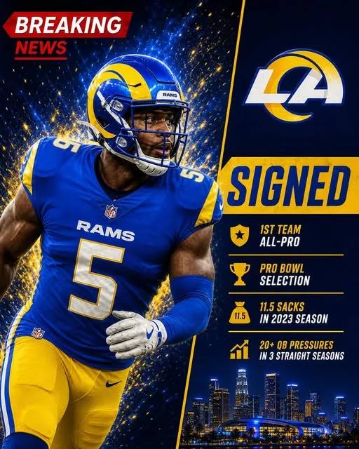 Cover Image for 🚨 The Los Angeles Rams are making moves AGAIN… and the NFC West should be worried 👀 According to Adam Schefter, L.A. is closing in on a $12M deal for an 11-sack pass rusher — a major boost to their defensive front 😳 Pressure off the edge. Disruption in the backfield. Game-changing potential. 👉 Is this the move that turns the Rams’ defense into a nightmare for rivals? The full story is heating up fast.