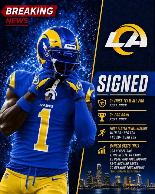 Cover Image for 🔥 THE RAMS MAY HAVE FOUND THE FINAL PIECE TO A CHAMPIONSHIP PUZZLE 🔥  The Los Angeles Rams already have star power, experience, and a roster built to compete right now… but many around the league believe one elite All-Pro dual-threat weapon could completely change everything for 2026. 👀  Not just another talented player. A true game-breaker. Someone who can stress defenses in multiple ways and instantly elevate the entire offense. 😳  League insiders are already calling the potential fit “perfect” for Sean McVay’s system — the kind of move that could push Los Angeles from dangerous contender to full Super Bowl favorite.  And if the Rams actually pull it off? The NFC may be in serious trouble. 🔥  👉 Why this rumored All-Pro target is being viewed as the missing piece for Los Angeles’ next championship era…