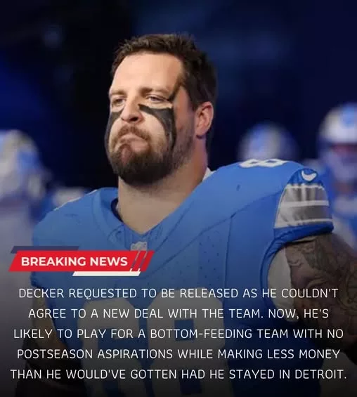 Cover Image for 🦁 A FORMER DETROIT STAR MAY BE WALKING INTO A NIGHTMARE SITUATION 🦁  After years of stability with the Detroit Lions, veteran offensive tackle Taylor Decker is now being linked to a projected new team that many analysts believe could set him up for failure. 😳  The concern isn’t about Decker’s toughness or experience — it’s about the environment around him. Weak protection schemes, quarterback uncertainty, and roster instability could turn a respected veteran into the target of constant criticism. 👀  Some Lions fans are already saying Detroit may have protected Decker better than people realized.  👉 Why many believe this rumored next destination could damage Taylor 🦁 A FORMER DETROIT STAR MAY BE WALKING INTO A NIGHTMARE SITUATION 🦁  After years of stability with the Detroit Lions, veteran offensive tackle Taylor Decker is now being linked to a projected new team that many analysts believe could set him up for failure. 😳  The concern isn’t about Decker’s toughness or experience — it’s about the environment around him. Weak protection schemes, quarterback uncertainty, and roster instability could turn a respected veteran into the target of constant criticism. 👀  Some Lions fans are already saying Detroit may have protected Decker better than people realized.  👉 Why many believe this rumored next destination could damage Taylor Decker’s legacy has NFL fans debating nonstop…Decker’s legacy has NFL fans debating nonstop…