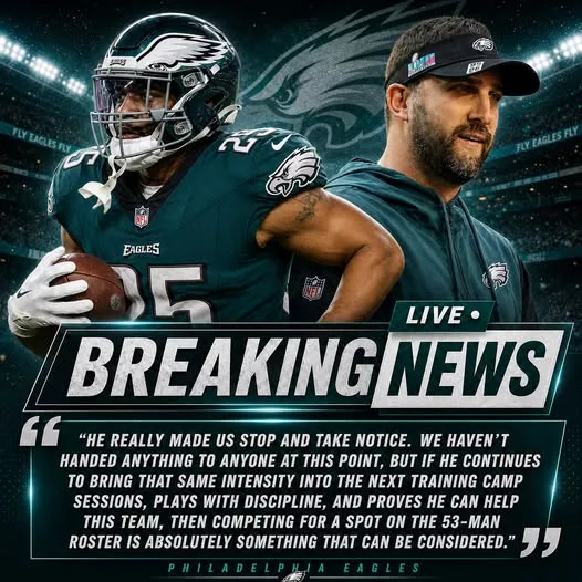 Cover Image for 🚨 BREAKING: SPEED KILLS — AND THE EAGLES JUST ADDED MORE 🚨 The Philadelphia Eagles have officially signed a tryout player who turned heads with blazing 4.30 speed after a jaw-dropping minicamp performance. 💨 What started as a low-profile opportunity quickly turned into one of the biggest surprises of camp. Coaches couldn’t ignore the explosiveness, the separation, and the game-breaking potential on every rep. Now, he’s gone from unknown to rostered — and possibly a serious weapon in the making. 👀 Is this just a feel-good story… or the start of something special in Philly? 👉 The full story behind his rise is turning heads across the league…