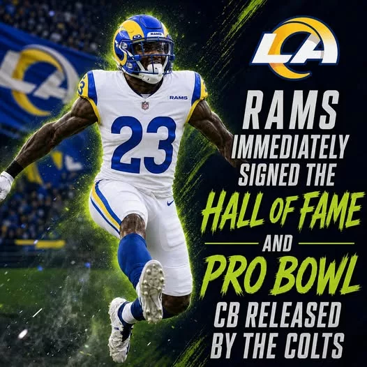 Cover Image for 🚨 THE RAMS JUST SENT A MASSIVE MESSAGE TO THE ENTIRE NFL 🚨  Only hours after a former Hall of Fame-caliber Pro Bowl cornerback was released by the Indianapolis Colts, the Los Angeles Rams reportedly wasted no time bringing him to Los Angeles. 😳🔥  League insiders believe the move is about far more than depth — it’s a clear sign the Rams are going all-in for another Super Bowl run right now. 👀  The veteran defender brings leadership, playoff experience, and the type of swagger championship defenses thrive on. And now fans are wondering whether this could become one of the smartest late offseason additions in the NFL.  👉 The identity of the newly released Pro Bowl CB — and why the Rams moved so aggressively to sign him — has the football world buzzing nonstop…