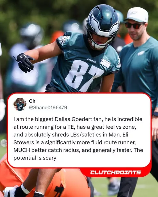 Cover Image for 🦅 Eagles fans may have just found the NEXT future star in the TE room 👀 Many scouts believe Eli Stowers has the size, fluidity, athleticism, and massive catch radius to eventually become the long-term successor to Dallas Goedert in Philadelphia 😳 The upside is reportedly through the roof. Some evaluators are already comparing his movement skills and natural receiving ability to some of the NFL’s most dangerous modern tight ends 🔥 And with questions continuing about the future of the Eagles’ TE depth chart, fans are beginning to wonder if Philly may already have its next breakout weapon waiting behind the scenes. 👇 Full breakdown on why Eli Stowers is suddenly becoming one of the most intriguing young names inside the Philadelphia Eagles organization.