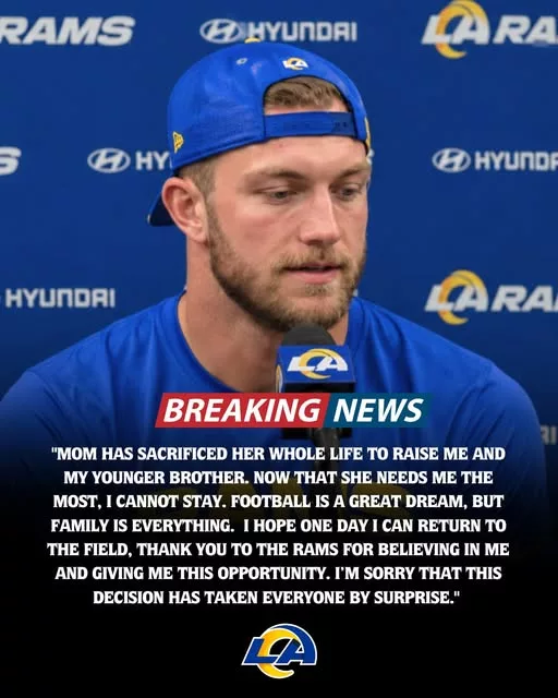Cover Image for 💔🏈 Just FOUR days after joining the Los Angeles Rams, a highly talented rookie star with over 2,500+ career yards has reportedly walked away from the NFL — and the reason has left fans across Los Angeles completely heartbroken 😢  Teammates and coaches were reportedly stunned by the sudden decision, especially after the young playmaker had been viewed as one of the most intriguing new additions to the Rams roster 👀  But according to sources close to the situation, a deeply personal family matter changed everything almost overnight.  Now fans everywhere are sending emotional messages of support, with many saying football suddenly feels much less important.  👇 Full story on the shocking departure, the heartbreaking family reason behind it, and why Rams fans are rallying around the rookie tonight.