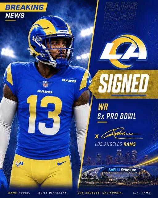 Cover Image for 🚨💥 Just HOURS after contract extension talks reportedly collapsed with a six-time Pro Bowl superstar WR, the veteran has now set his sights on joining the Los Angeles Rams to chase the ONE thing missing from his legendary career: a Super Bowl ring 🏆👀  According to Adam Schefter, momentum is already building around Los Angeles as the potential landing spot — and Rams fans are losing their minds imagining this offense with Puka Nacua and the rest of Sean McVay’s attack 🔥  If this move actually happens, the NFC could have a serious problem.  One thing is becoming crystal clear: veteran stars believe the Rams are built to win RIGHT NOW.  👇 Full breakdown of the failed negotiations, why the superstar suddenly wants Los Angeles, and how this could completely reshape the NFC playoff race.