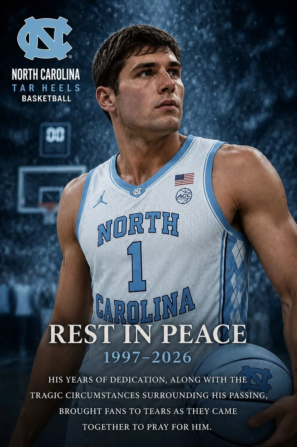 Cover Image for SAD NEWS 💔: Former North Carolina Tar Heels men’s basketball star tragically dies at 28 after being shot while breaking up a bar fight, leaving behind his newlywed wife and a 3-year-old child. His passing has left the UNC basketball community and college basketball fans everywhere in deep mourning.