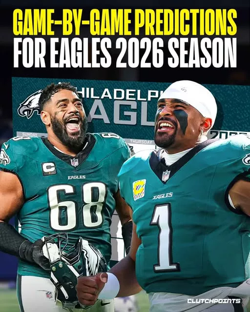 Cover Image for 🦅👀 The 2026 schedule is finally here… and Philadelphia Eagles fans are already circling the games that could DEFINE the entire season 😳🔥  From brutal road stretches to massive primetime showdowns and revenge games with huge playoff implications, this schedule might be one of the toughest tests of the Jalen Hurts era 💥  Some matchups look like statement-win opportunities… Others could completely shake the NFC playoff race 👀  And yes — there are a few games that already feel like potential season-changing traps.  Can the Eagles survive the hardest stretch? Will Philly dominate the NFC again? Or could one brutal month derail Super Bowl hopes? 🏆  👇 Full game-by-game predictions, toughest matchups, upset alerts, and our final projected Eagles record after the full 2026 NFL schedule release.