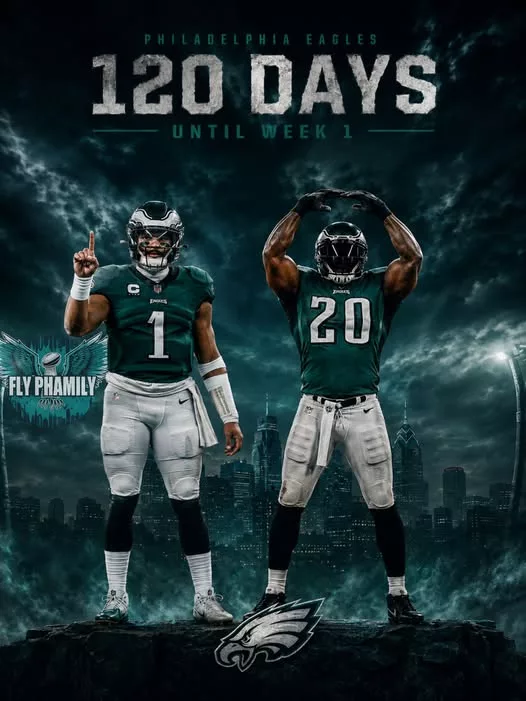 Cover Image for 🦅⏳ JUST 120 DAYS until the Philadelphia Eagles officially kick off the 2026 regular season… and the excitement in Philly is already starting to explode 😳🔥 A LOT can still happen between now and Week 1: ✔️ Training camp battles ✔️ Surprise roster moves ✔️ Breakout stars emerging ✔️ Injury recoveries ✔️ Super Bowl expectations growing 👀 But one thing already feels clear: the Eagles are entering 2026 believing they can compete for another championship 💥 With Jalen Hurts leading the way and one of the NFL’s most talented rosters returning, fans are already counting down every single day until football is back at Lincoln Financial Field 🏟️ 👇 Full story on the Eagles’ road to Week 1, the biggest storylines to watch over the next 120 days, and why expectations in Philadelphia may be higher than ever.