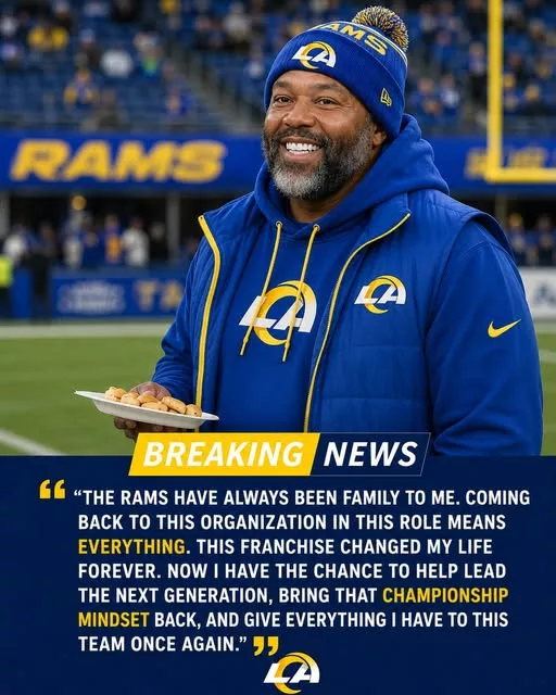 Cover Image for 🚨🐏 Rams fans are celebrating tonight after Torry Holt officially RETURNED to the Los Angeles Rams in a major leadership role following retirement 😳🔥 One of the greatest receivers in franchise history is now back inside the organization — and many fans believe his presence could completely transform the culture for the next generation 👀 Holt helped define the legendary “Greatest Show on Turf” era with elite route-running, toughness, and championship mentality 🏆 Now imagine young Rams receivers learning directly from a future Hall of Fame icon every single day… The excitement around Los Angeles is already exploding 💥 Some insiders believe this move could become one of the smartest leadership additions the Rams have made in years. 👇 Full story on Torry Holt’s emotional return, his new role inside the organization, and why Rams fans believe something special is building again in Los Angeles.