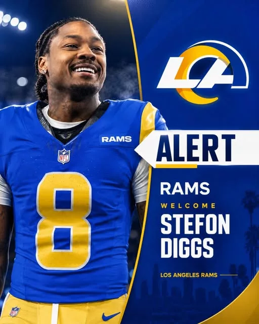 Cover Image for 🚨BREAKING: The Los Angeles Rams are reportedly going all-in to pursue superstar wide receiver Stefon Diggs with what insiders are calling an “irresistible” contract offer — and the NFL is officially on notice. 👀 Sources believe head coach Sean McVay is obsessed with building the most explosive offense football has ever seen. Pairing Diggs with the Rams’ current weapons could create nightmare matchups for every defense in the league. Fans are already imagining fireworks in Los Angeles, but some insiders say this aggressive move could trigger an even bigger blockbuster domino effect across the NFC… 🔥