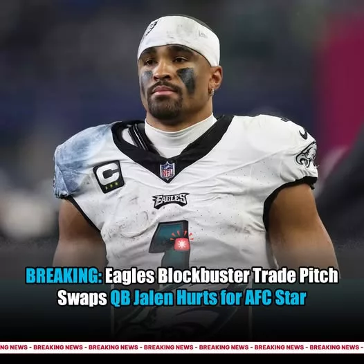 Cover Image for 🦅🚨 NFL fans are in COMPLETE shock after a blockbuster trade proposal suggested the Philadelphia Eagles could move superstar QB Jalen Hurts in exchange for a massive package involving an AFC star 😳🔥  The rumor instantly divided Eagles Nation.  Some fans are calling the idea “insane” and untouchable… while others believe the proposal is so huge that Philadelphia would at least have to consider it 👀  One thing is certain: trading the face of the franchise would completely shake the entire NFL.  Could the Eagles REALLY move on from Hurts after everything he’s done for Philly? Or is this just offseason madness gone too far? 🤯  👇 Full details on the shocking trade pitch, the AFC superstar involved, and why fans across the league are arguing nonstop tonight.