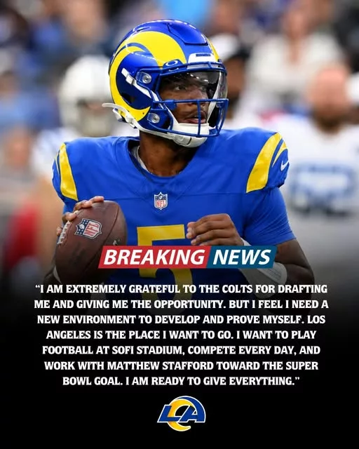 Cover Image for 🚨🐏 Just HOURS after publicly requesting a trade, a superstar QB with over 7,784 passing yards and 62 total touchdowns reportedly sent a message that has the entire NFL buzzing 😳👀 The shocking twist? He’s reportedly OPEN to joining the Los Angeles Rams to learn and compete alongside Matthew Stafford 🔥 Fans instantly exploded online as speculation spread about what Sean McVay could do with another elite quarterback talent inside the building 💥 Some insiders believe the situation could completely reshape the Rams’ future plans at the position — especially with Stafford entering the later stage of his legendary career. And honestly? The idea of this QB learning under Stafford has Rams Nation dreaming BIG already. 👇 Full story on the blockbuster trade request, the surprising Rams connection, and why league executives are suddenly watching Los Angeles VERY closely.