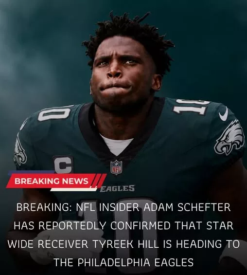 Cover Image for 🚨 NFL WORLD STUNNED 🚨 According to reports tied to NFL insider Adam Schefter, superstar wide receiver Tyreek Hill could be heading to the Philadelphia Eagles — and fans are absolutely losing their minds. 😳🦅🔥  If this blockbuster move becomes official, the Eagles offense may become one of the most dangerous units the league has ever seen. Imagine Tyreek Hill’s elite speed paired with Jalen Hurts, A.J. Brown, and DeVonta Smith… defenses might have no answer.  Social media exploded within minutes of the rumor surfacing, with many already calling Philadelphia the new Super Bowl favorite.  But is this shocking move truly happening… or is there still another twist coming before the deal becomes official? 👀