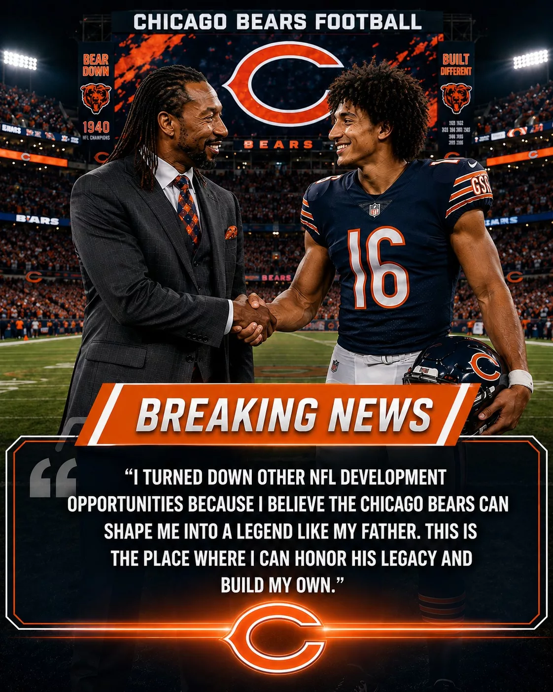Cover Image for Hall of Famer’s Son Snubs NFL Offers to Chase Bears Dream