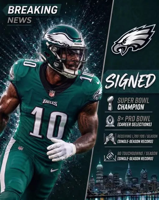 Cover Image for 🦅 Philadelphia may be getting ready to make another BIG move for its offense. 👀🔥  Reports are swirling that the Eagles are preparing to sign a Super Bowl champion wide receiver to become the team’s new WR2 alongside stars and. If true, the move could give the Eagles one of the deepest and most dangerous receiving groups in the entire NFL. 😳  Fans are already speculating about which veteran target could be heading to Philadelphia, especially with the team clearly focused on maximizing its championship window around.  Now the biggest question is simple: Who is the mystery Super Bowl champion WR that the Eagles believe could help push them back to the top of the NFC? 🏆