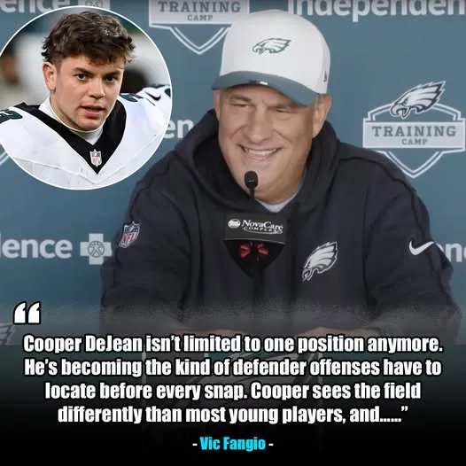 Cover Image for 🦅 Vic Fangio may have just unlocked an entirely new version of Cooper DeJean. 👀🔥  The Eagles defensive coordinator reportedly revealed a surprising new role for the young star as Philadelphia continues evolving its defense heading into 2026 — and fans are already convinced this could make DeJean even MORE dangerous. 😳  After flashing elite versatility last season, DeJean is now expected to take on expanded responsibilities that could allow him to move all over the field depending on matchups and formations. Fangio appears determined to turn him into one of the NFL’s ultimate defensive chess pieces. 🏈💥  If the transition works, opposing quarterbacks may have no clue where DeJean is lining up on any given snap… and that unpredictability could take the Eagles defense to another level this season.