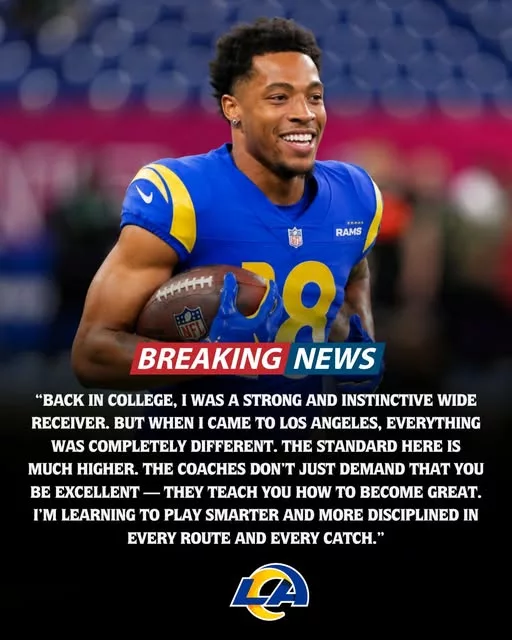 Cover Image for 🐏🔥 Just one month after arriving in Los Angeles, a Rams rookie is already turning heads inside the organization — and now his emotional message is making fans believe something special may be developing. 👀🏈 After reportedly receiving strong reassurance about his future on the 53-man roster, the young rookie opened up about the culture inside Sean McVay’s organization, saying: “This place teaches you how to become great.” 😳 The comment instantly sparked reactions across Rams Nation, with many fans praising the environment McVay and the coaching staff have built around player development, accountability, and confidence. 💥 Several insiders now believe the rookie’s rapid growth and mindset could make him one of the biggest surprise contributors of the upcoming season if he continues impressing coaches throughout camp. 👀🔥