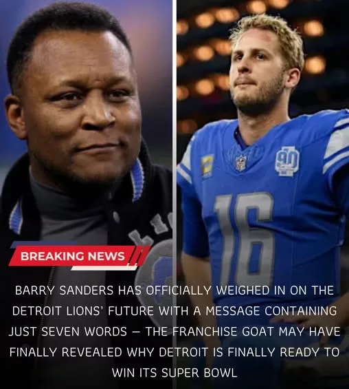 Cover Image for 🦁 Detroit fans are absolutely fired up after franchise legend Barry Sanders reportedly delivered a powerful seven-word message about the Lions’ future — and many believe it revealed exactly why this team finally feels different. 👀🔥  For decades, Lions fans heard promises, hype, and rebuilding plans that never truly delivered. But now, with Dan Campbell changing the culture, Brad Holmes building one of the NFL’s toughest rosters, and Detroit emerging as a legitimate contender, even Barry Sanders seems convinced something special is happening.  The Hall of Fame icon’s short message instantly exploded across social media because of how confident and emotional it sounded coming from someone who lived through so many difficult eras in Detroit. 🏆  And now fans are asking the same question: Could the greatest player in franchise history finally believe the Lions are truly ready to win a Super Bowl?