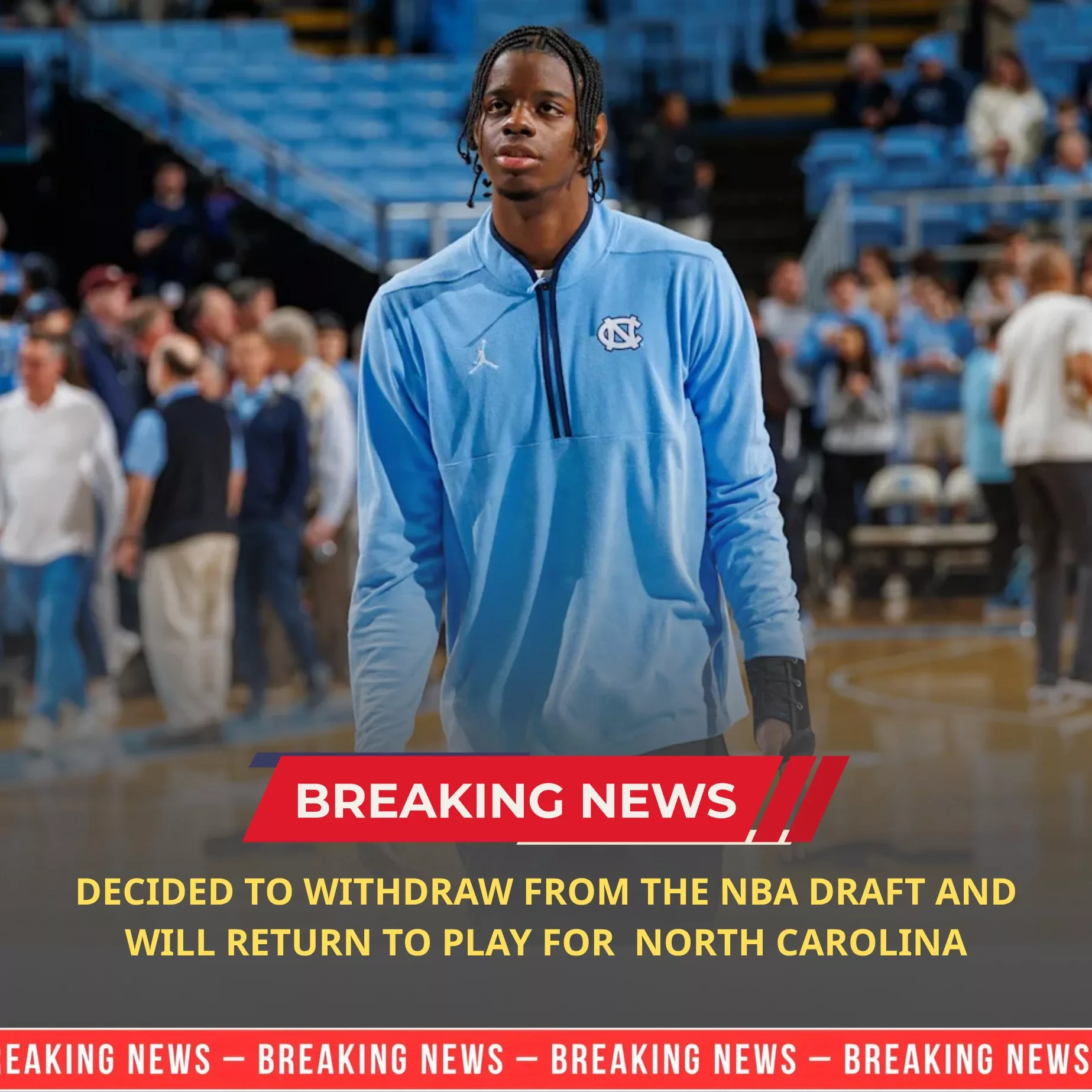 Cover Image for BREAKING: A star North Carolina star has officially announced that he is withdrawing from the NBA Draft and returning to North Carolina for another season!