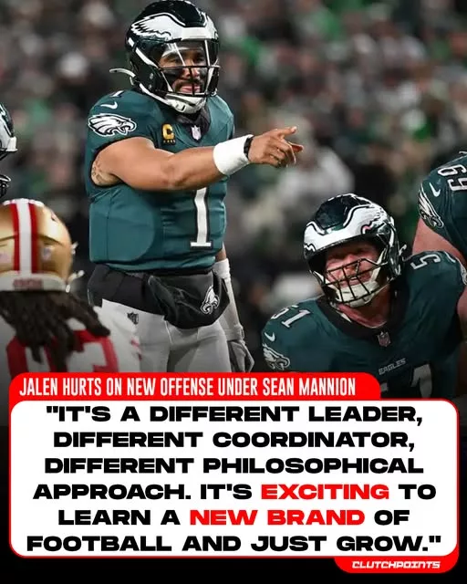 Cover Image for 🚨 Jalen Hurts sounds READY for a whole new chapter in Philadelphia. 👀🦅🔥 The Eagles superstar quarterback is reportedly embracing every change brought by new offensive coordinator Sean Mannion heading into the new season. Instead of resisting a fresh system, Hurts is attacking it with excitement — believing the philosophical shift could take his game to another level. 💥 Sources say Hurts has been fully locked in during preparations, eager to master new concepts and evolve as a complete quarterback. That mindset is exactly why many around the league still view him as one of the NFL’s most dangerous leaders. And if Hurts truly unlocks another level under this new offense… the rest of the NFC could have a serious problem. 👀
